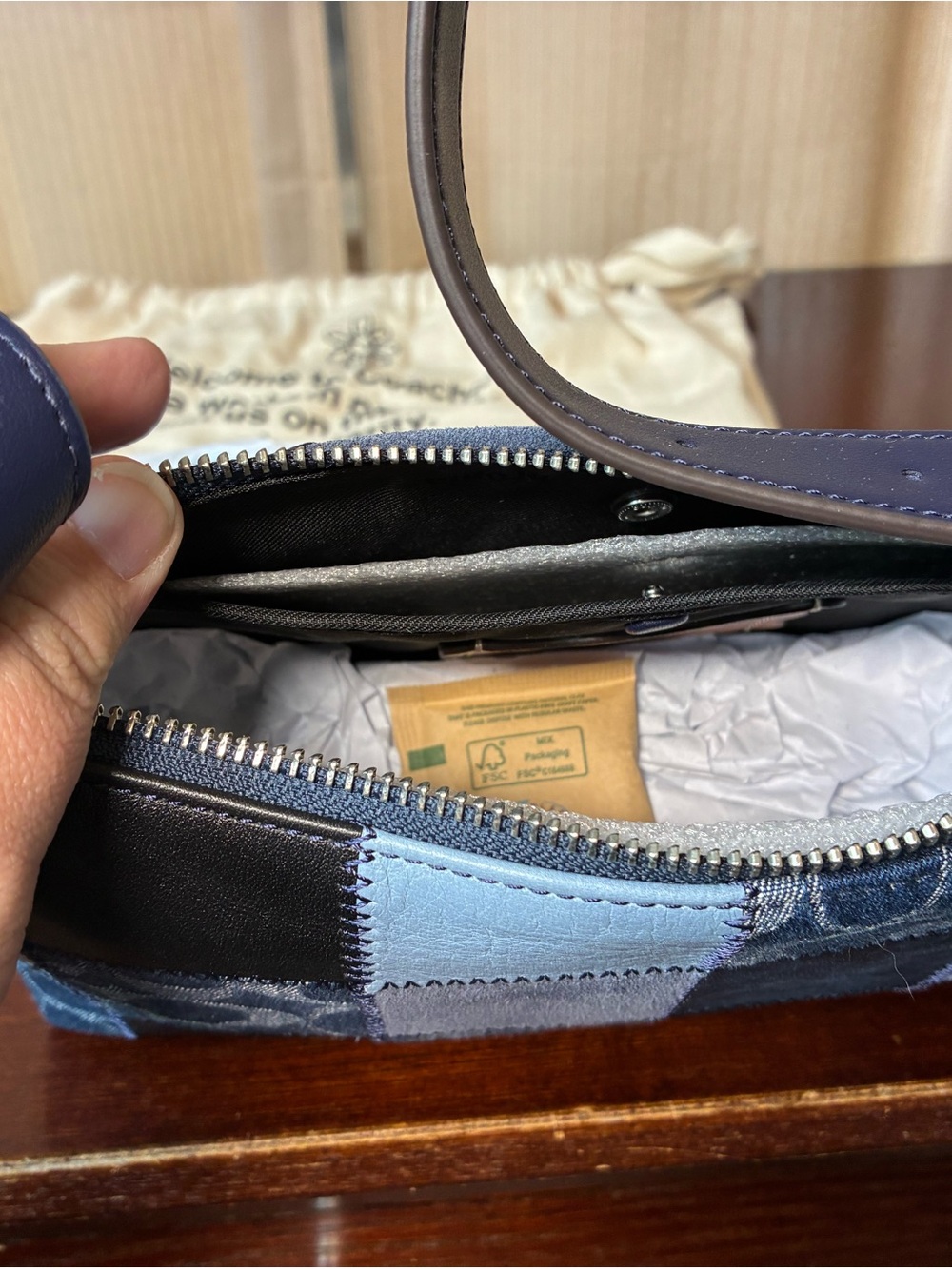 Coach Coachtopia Alter Ego Denim Patchwork Shoulder Bag NWT - Picture 5 of 6